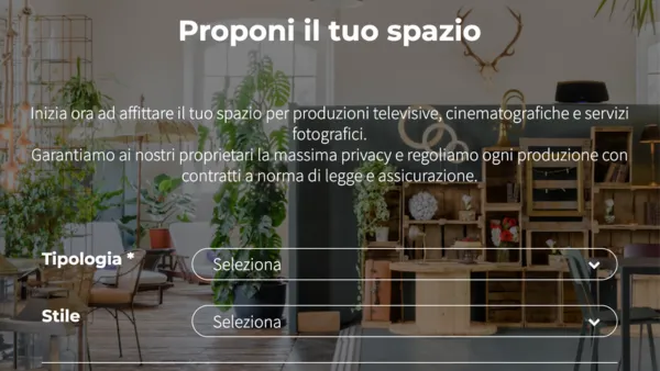 Il form per proporre il proprio spazio