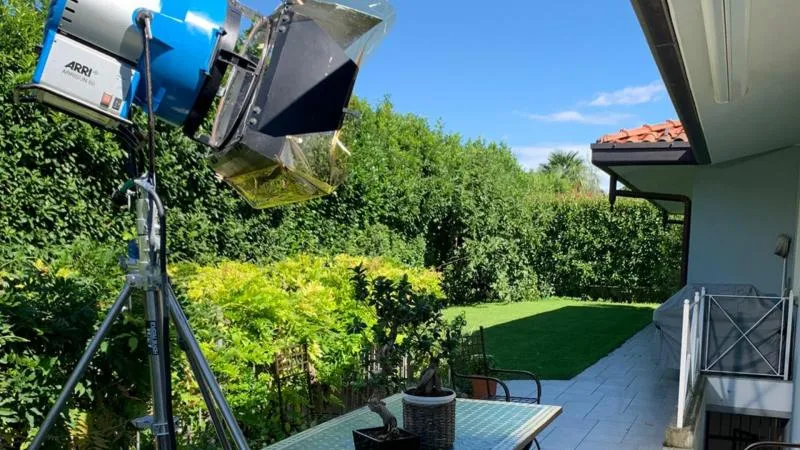 Faretto nel giardino di una location