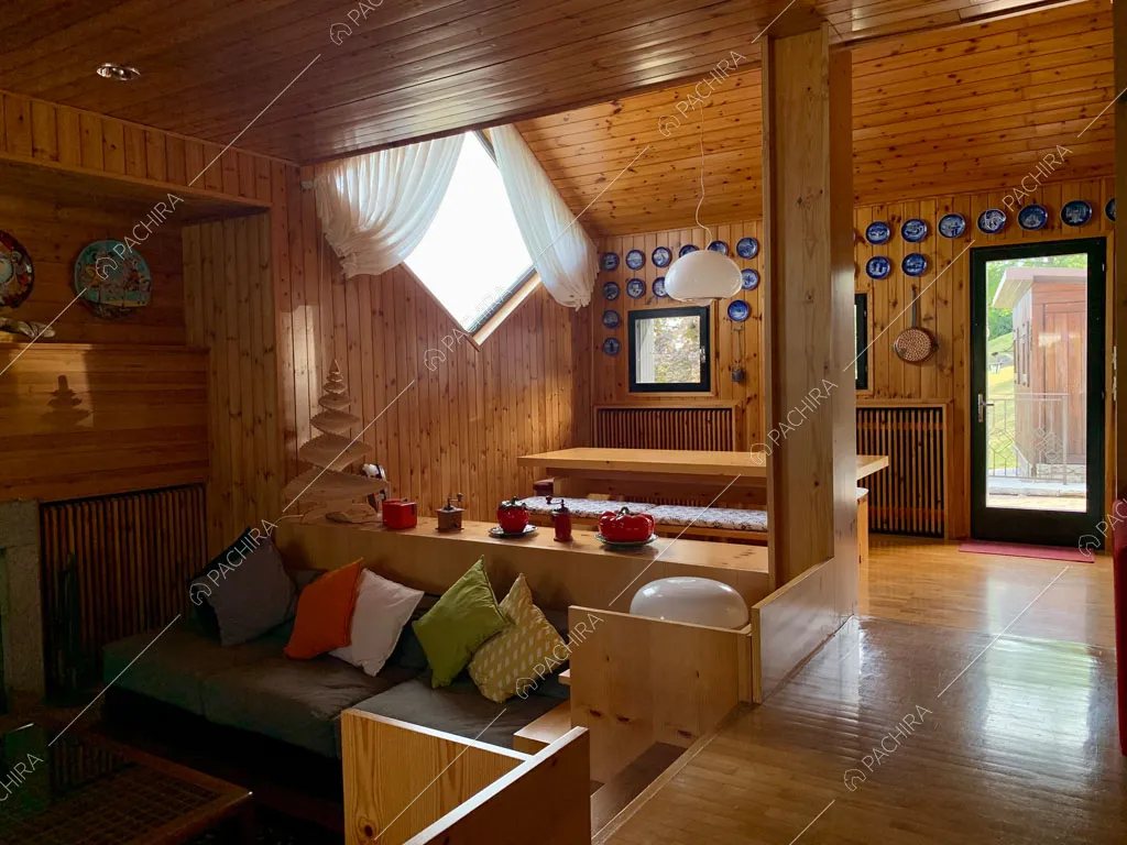 Salotto dello chalet Bulbine, location in stile moderno a Belluno