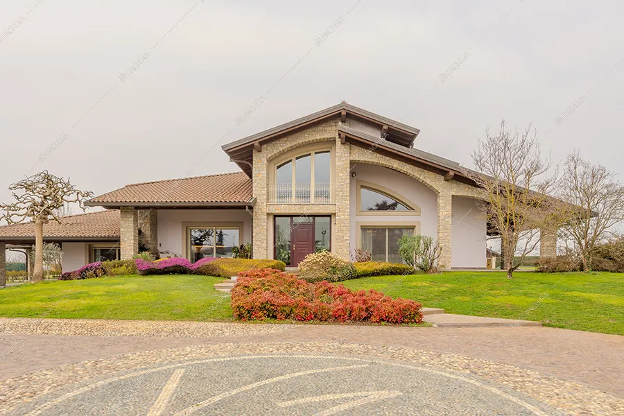 Esterni della villa Caucaso, location in stile moderno ad Alessandria
