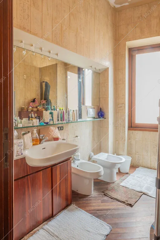Bagno dell'appartamento Pancrazio, location in stile contemporaneo a Roma