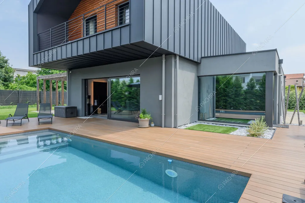 Esterni della villa Aral, location in stile contemporaneo a Monza