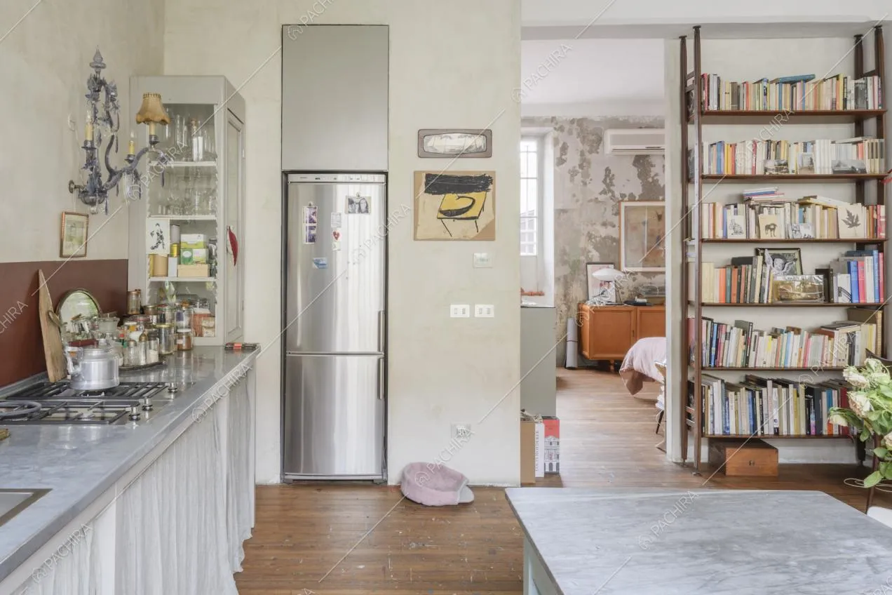 Dettaglio di un angolo della cucina open space