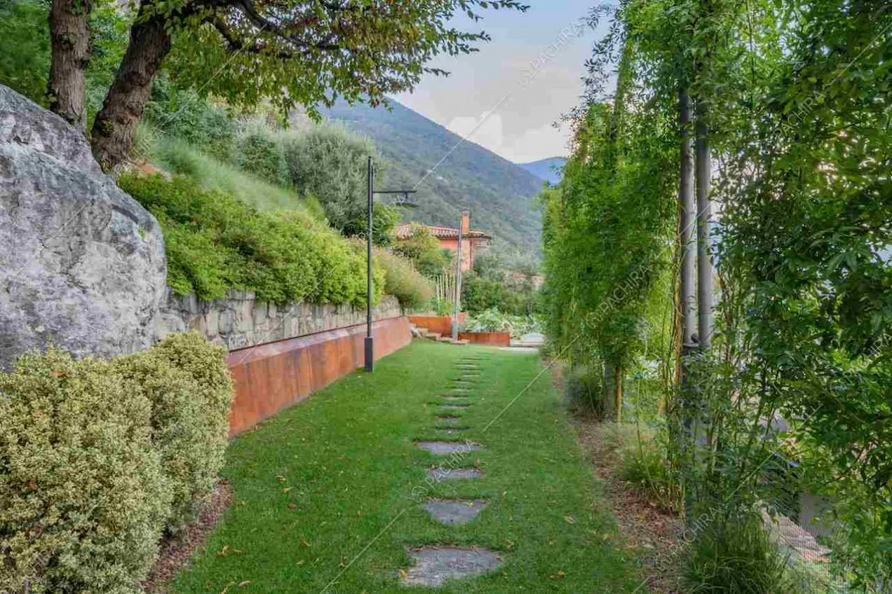 Lastre in pietra nel vialetto della location