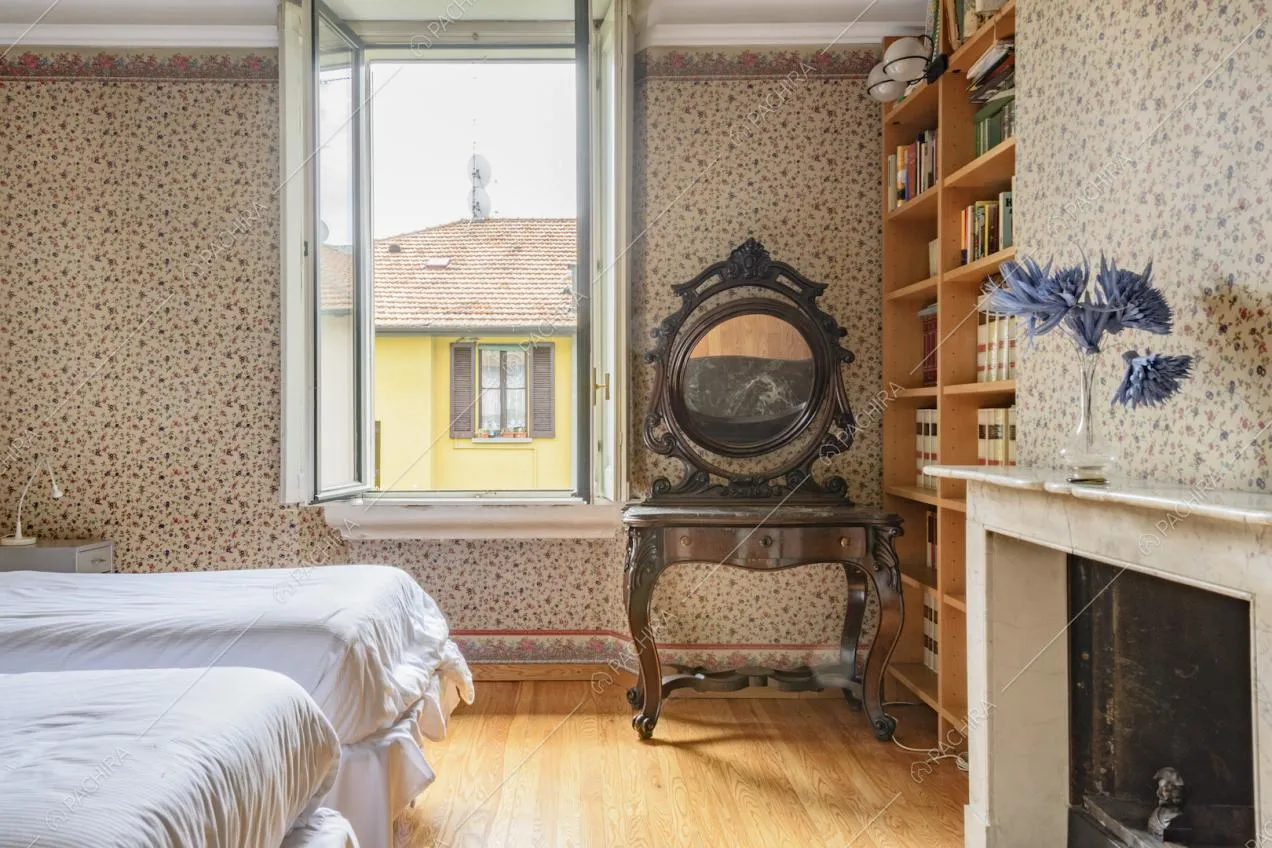 Vista sul giardino dalla camera da letto