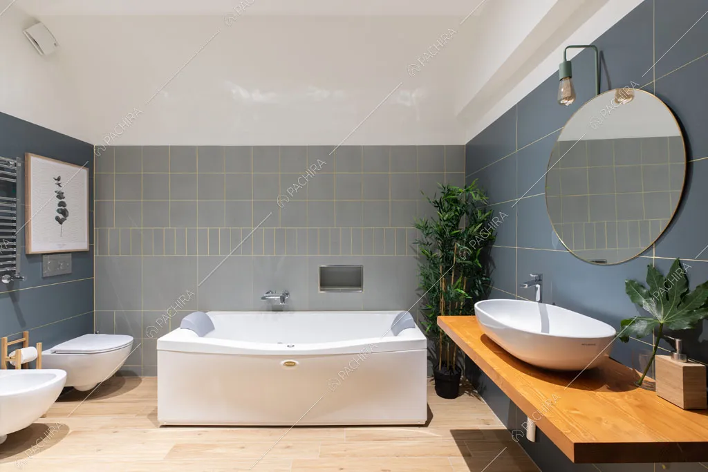 Vasca da bagno nell'appartamento Crescione, location in stile contemporaneo a Roma