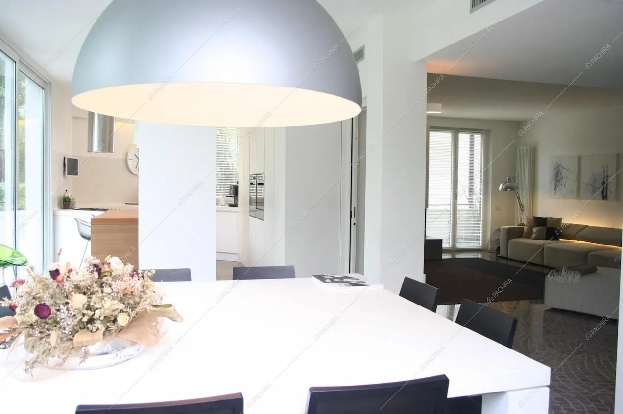 Sala da pranzo della location Lavanda, villa moderna per shooting a Milano