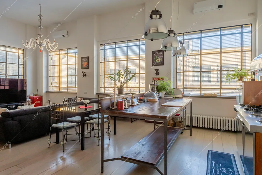 Cucina del loft Piave, location in stile moderno a Milano
