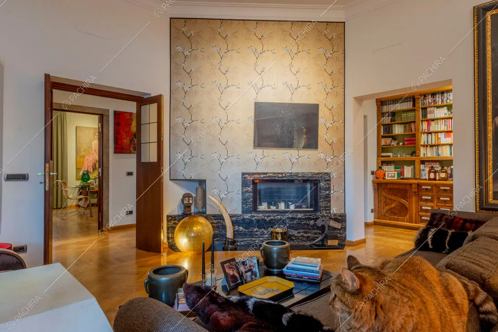 Salotto dell'appartamento Yalu, location in stile contemporaneo a Roma
