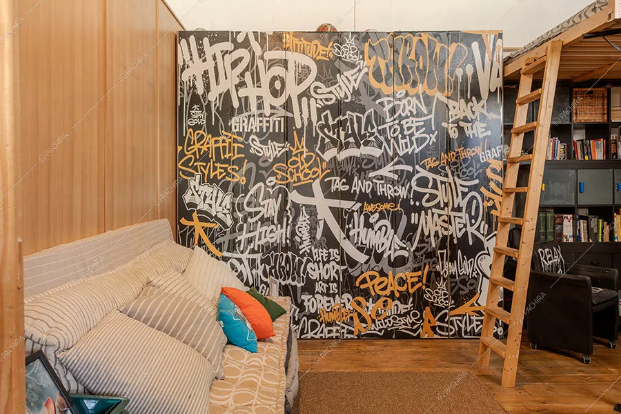 Camera da letto del loft Alunite, location in stile vintage a Milano