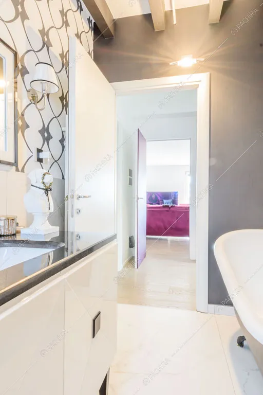 Bagno dell'appartamento Quiabo, location in stile contemporaneo a Milano