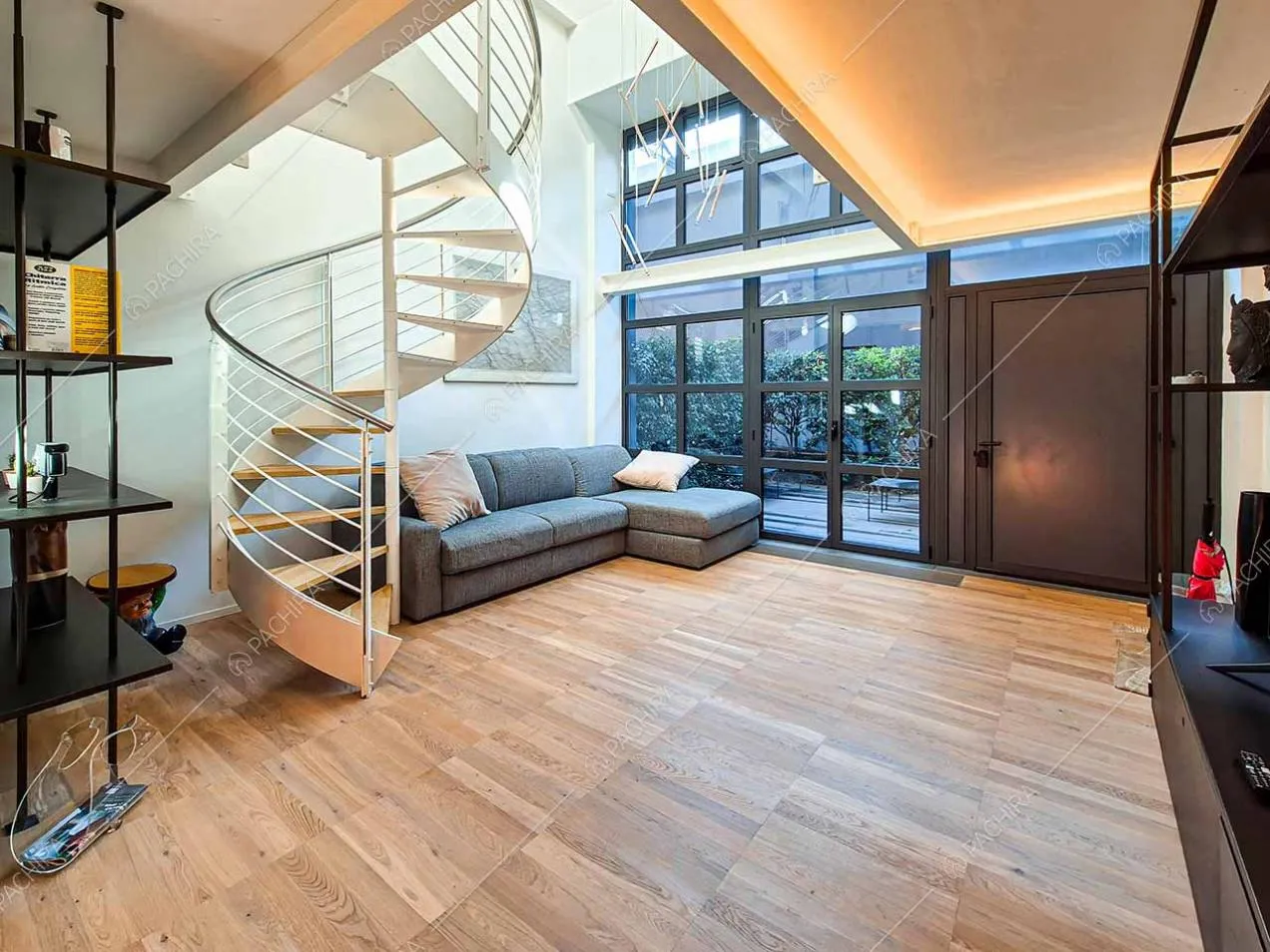 Zona living della location Drina, loft in stile moderno a Milano