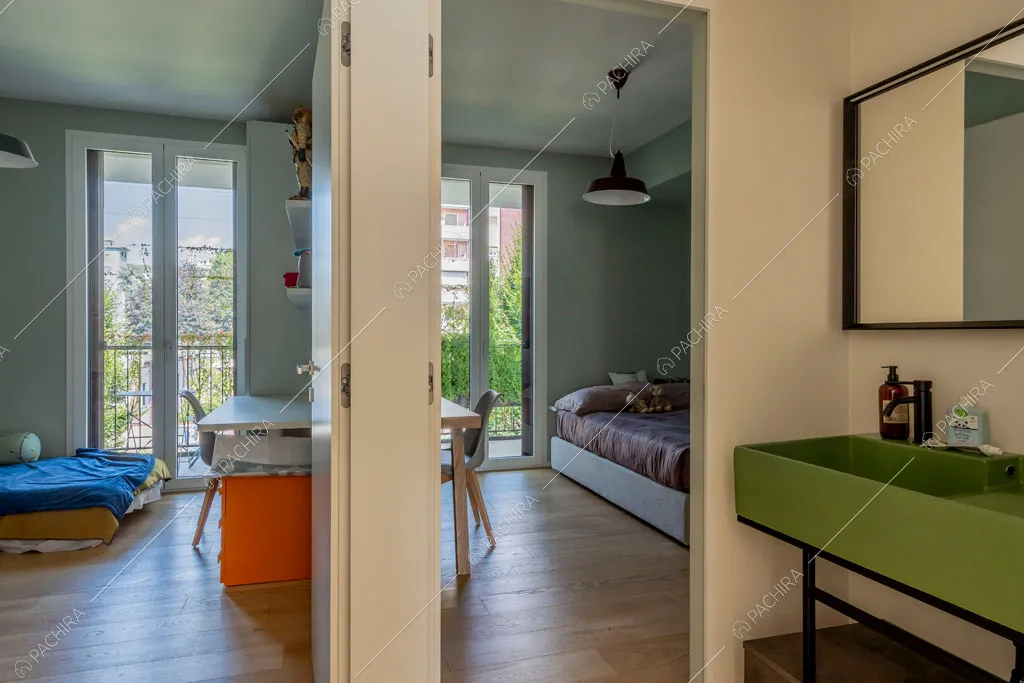 Camere da letto del loft Fenice, location in stile contemporaneo a Milano