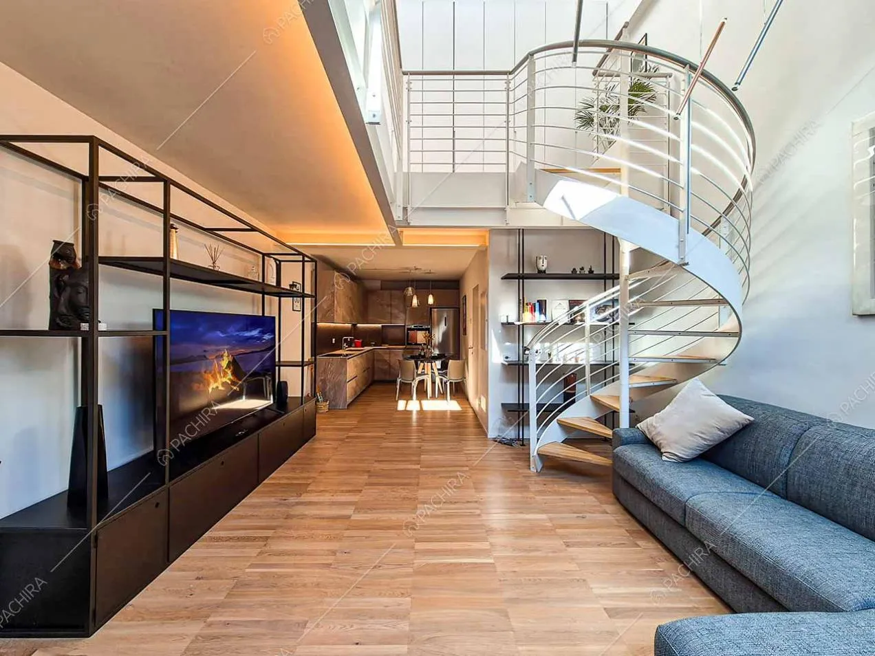 Zona living della location Drina, loft in stile moderno a Milano