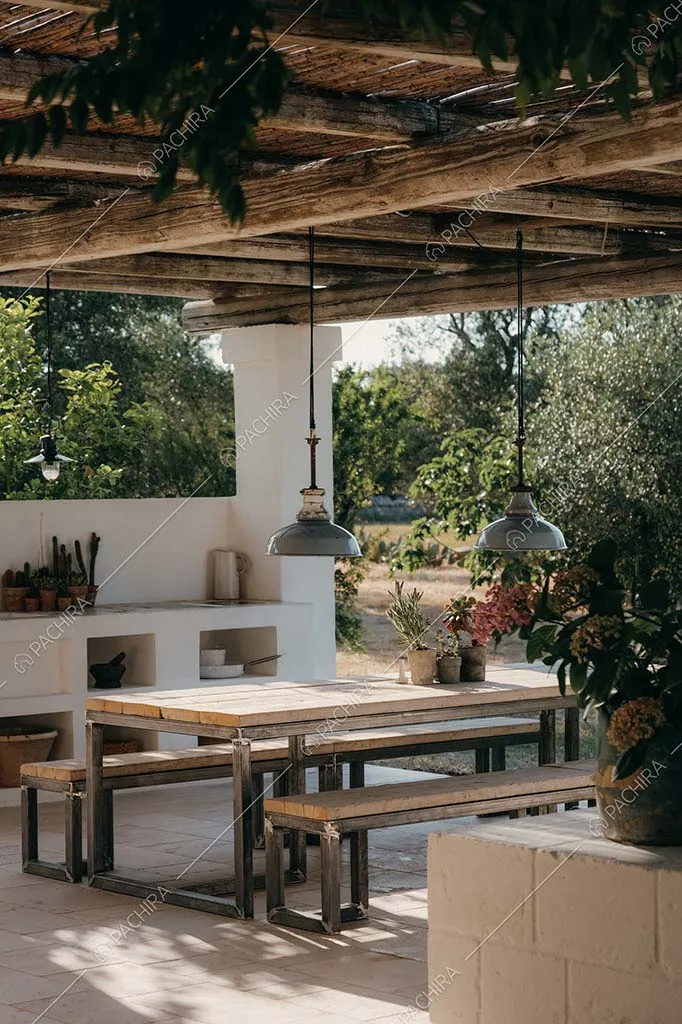 Veranda della masseria Giava, location in stile rustico a Brindisi
