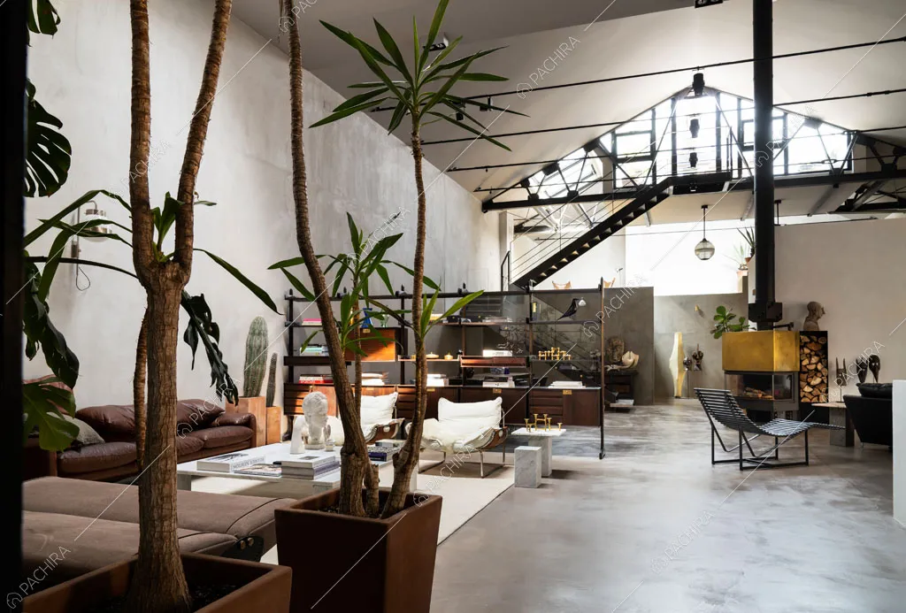 Zona living del loft Reno, location in stile contemporaneo a Reggio Emilia