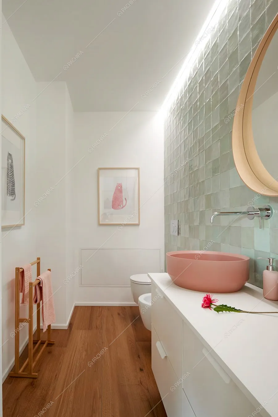 Bagno della villa Corso, location moderna per shooting a Torino