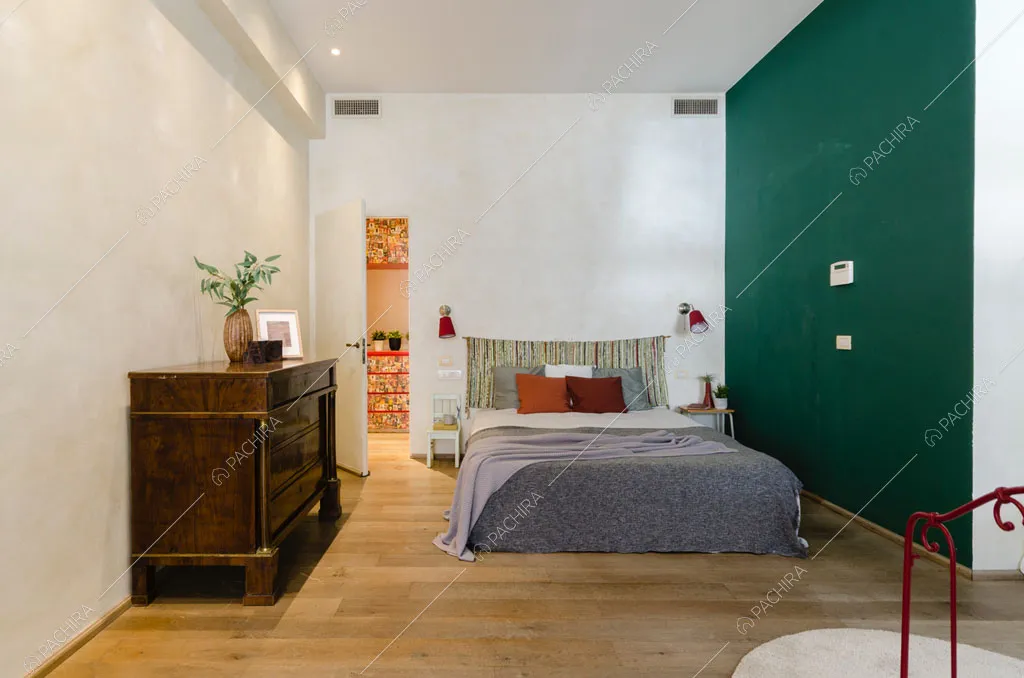 Camera da letto dell'appartamento Agrellite, location in stile moderno a Milano