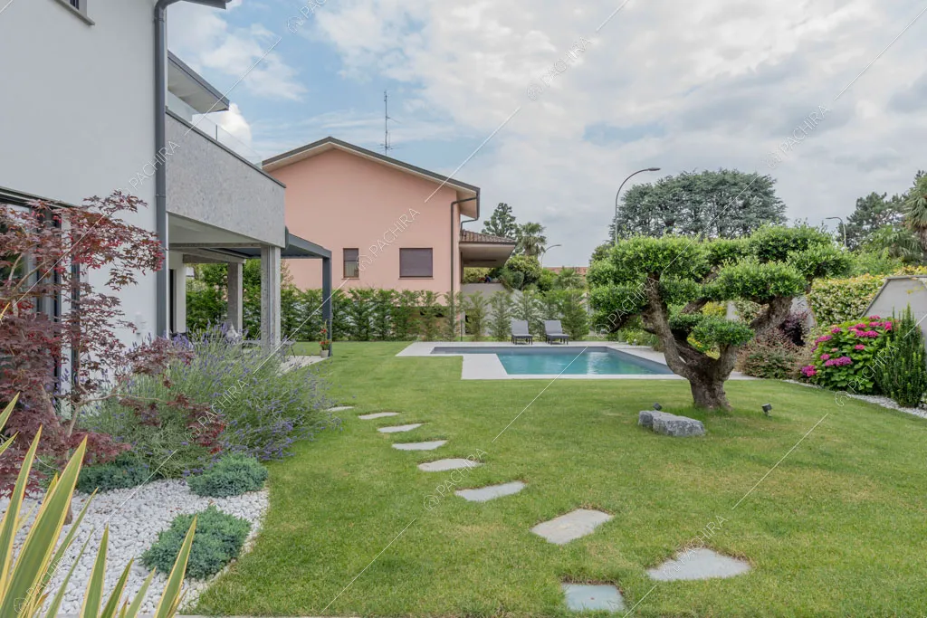 Giardino della villa Diosma, location in stile moderno a Milano