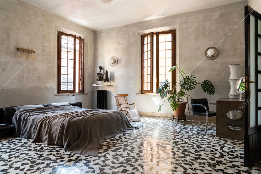 Camera da letto del loft Reno, location in stile contemporaneo a Reggio Emilia
