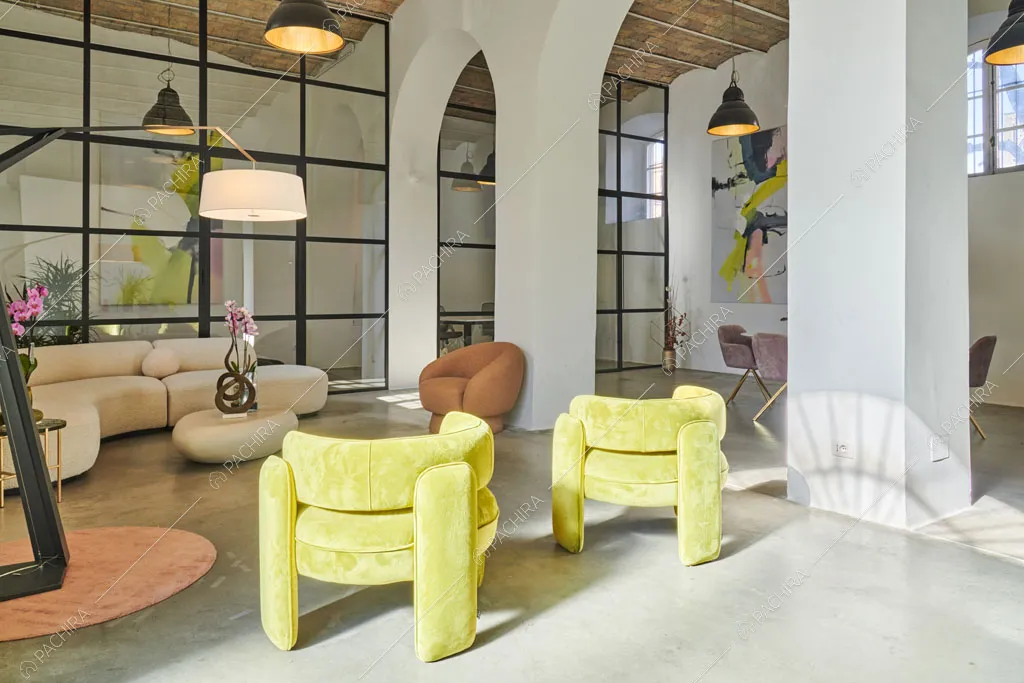Sala del loft Manaslu, location in stile minimal a Roma