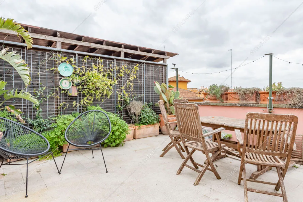 Terrazza dell'appartamento Uru, location in stile moderno a Roma