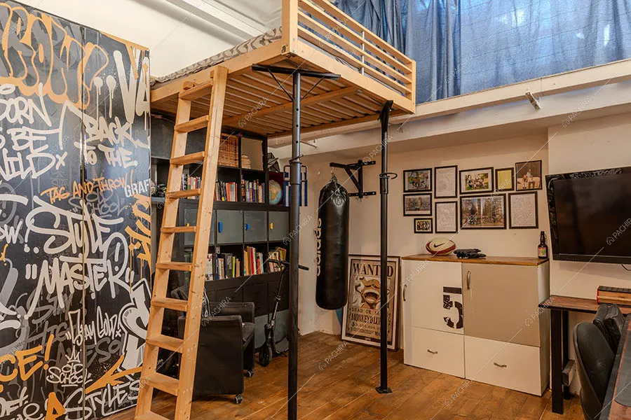 Camera da letto del loft Alunite, location in stile vintage a Milano