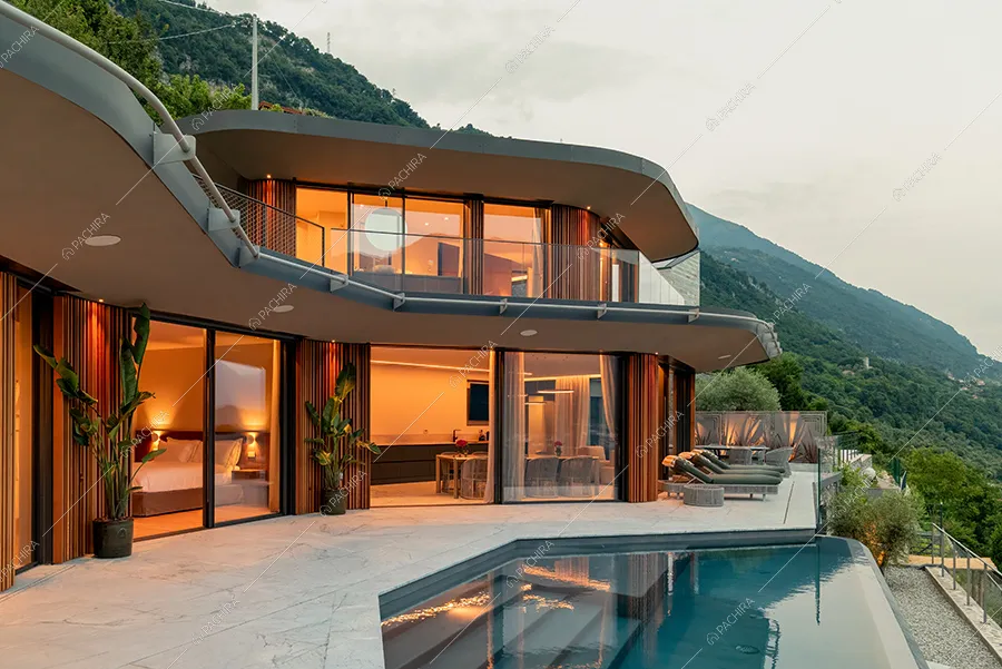 Terrazza della villa Agapanto, location in stile contemporaneo a Como