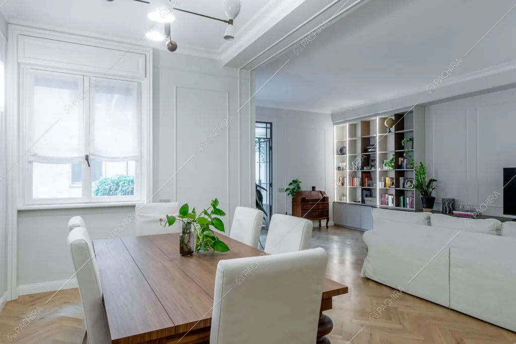 Zona living dell'appartamento Capsico, location in stile contemporaneo a Milano