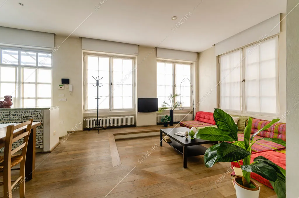 Zona living dell'appartamento Agrellite, location in stile moderno a Milano