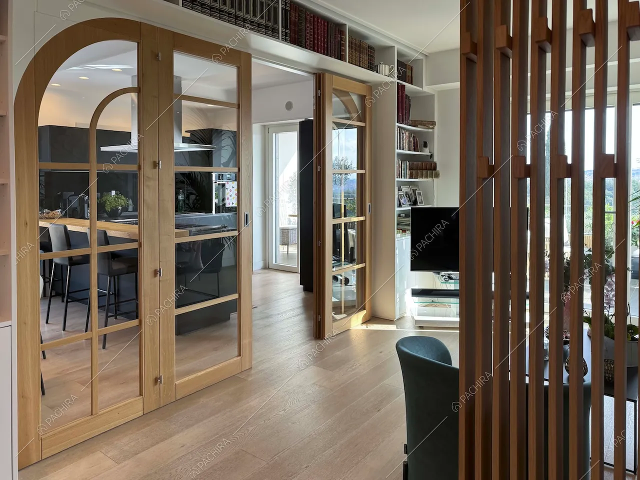 Zona living dell'appartamento Gesso, location in stile contemporaneo a Roma