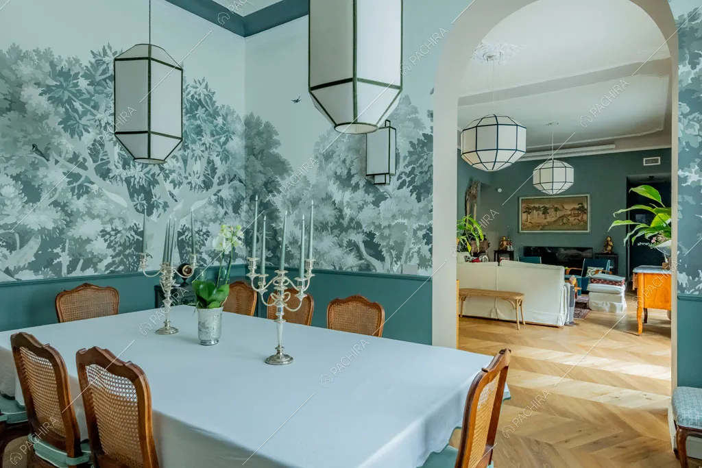 Sala da pranzo dell'appartamento Don, location in stile contemporaneo a Milano