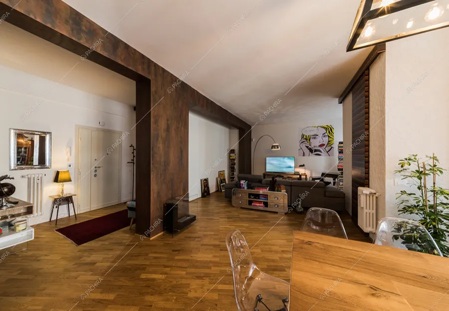 Zona living dell'appartamento Araguaia, location in stile moderno a Roma