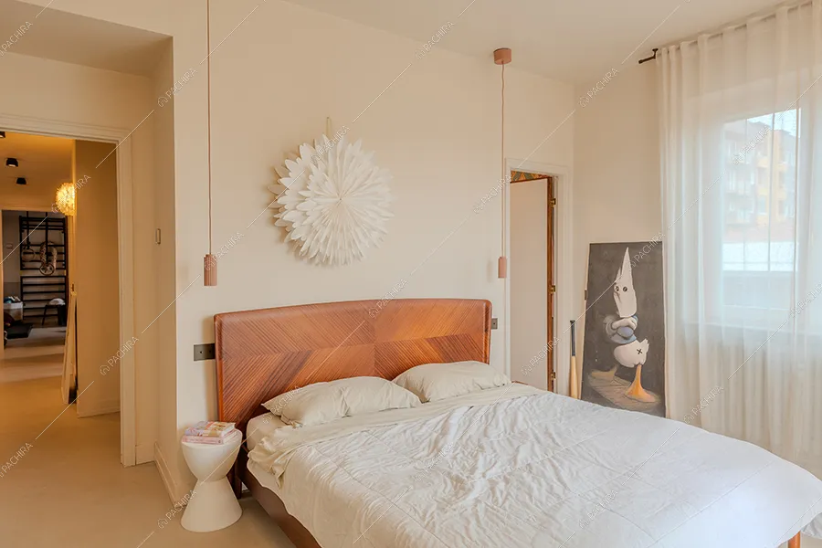 Camera da letto dell'attico Celestina, location in stile contemporaneo a Milano