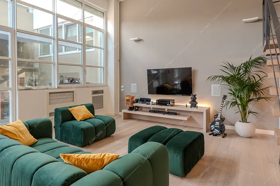 Salotto del loft Vanadio, location in stile moderno a Milano