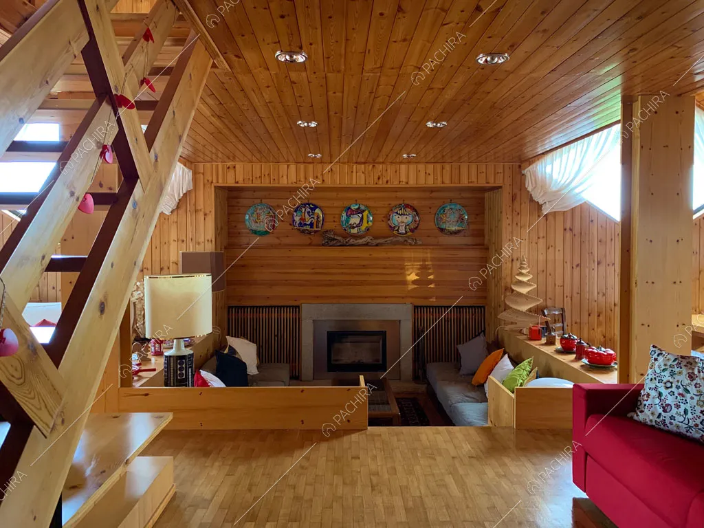 Salotto dello chalet Bulbine, location in stile moderno a Belluno