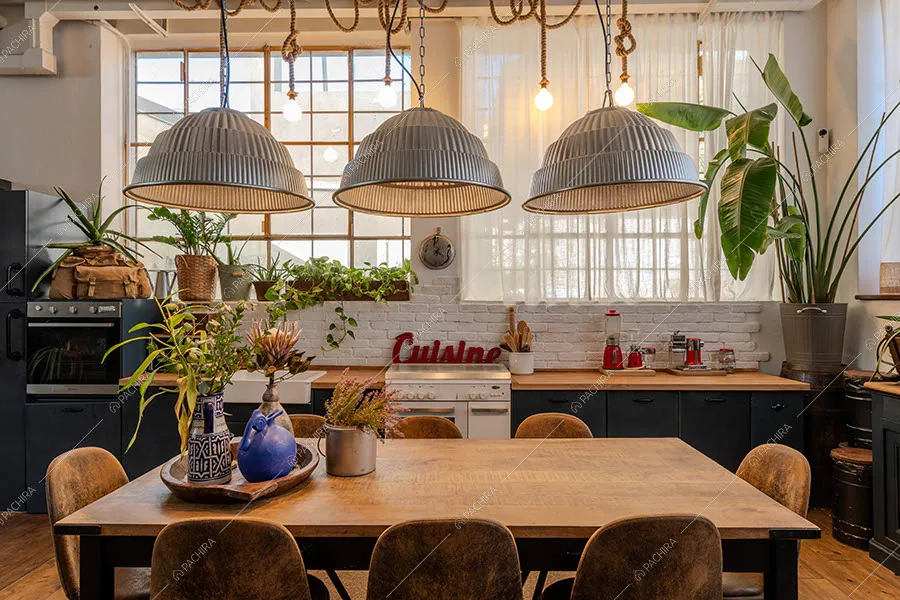 Cucina del loft Alunite, location in stile vintage a Milano