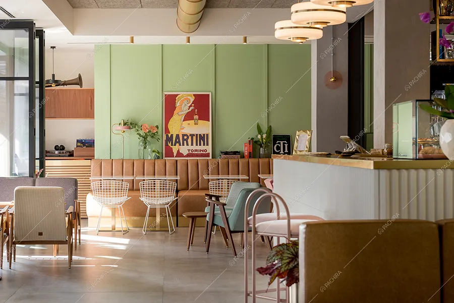 Zona ristorante dell'hotel Ametrino, location in stile contemporaneo a Riccione