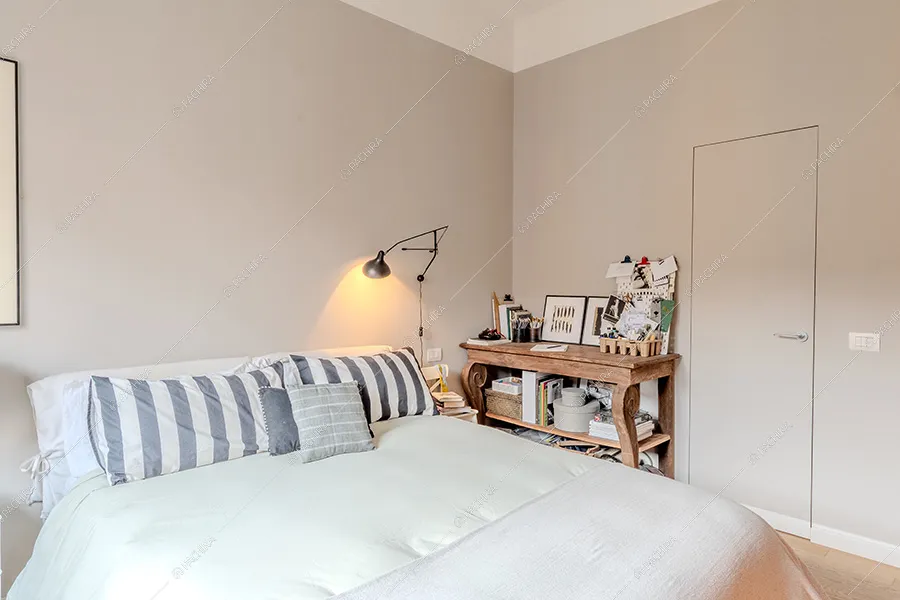 Camera da letto dell'appartamento Petunia, location in stile moderno a Milano