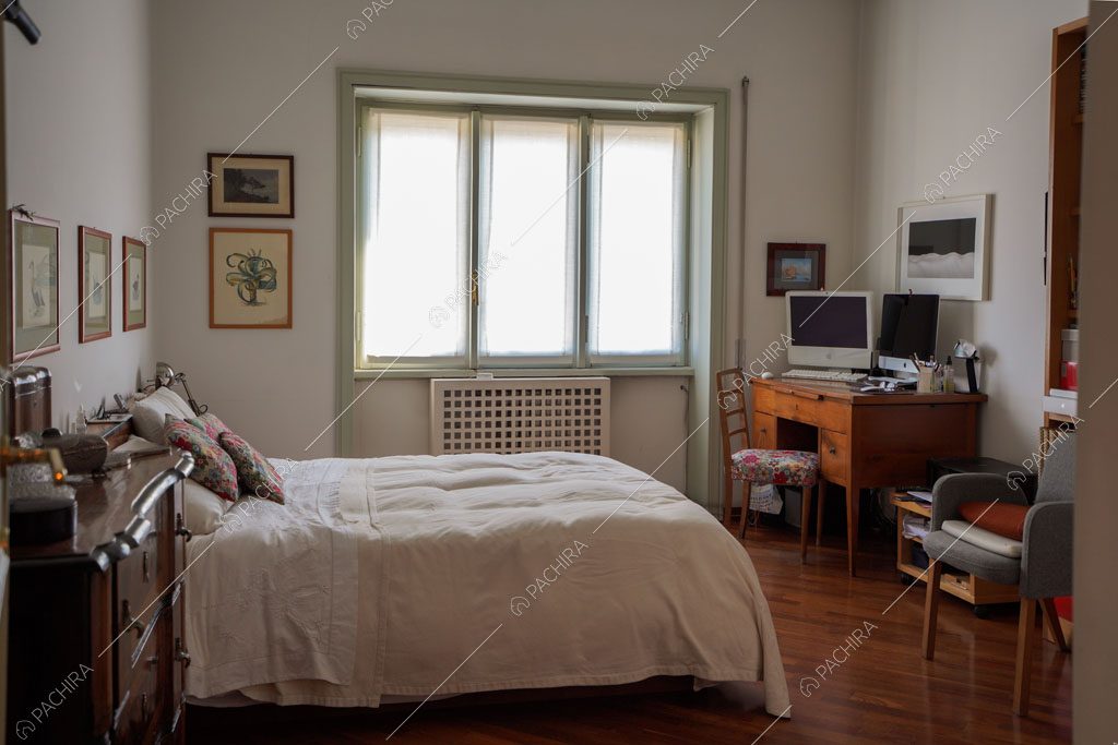 Camera da letto dell'appartamento Volga, location in stile moderno a Roma