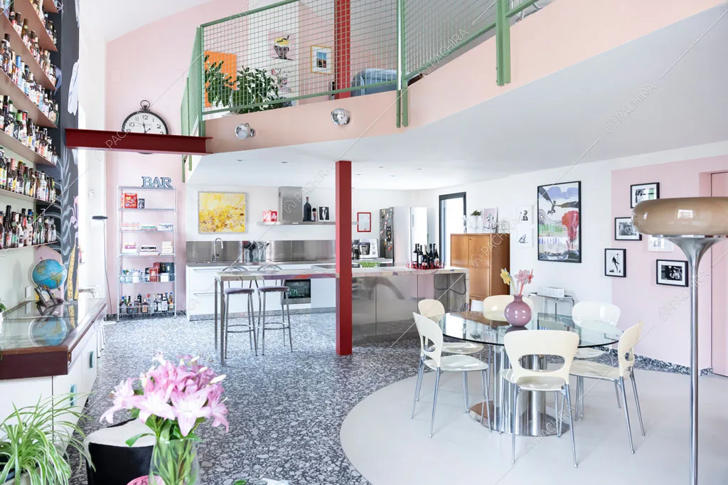 Zona living della location Eyre, villa in stile moderno a Piacenza