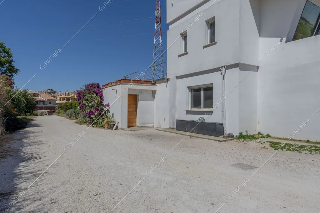 Vialetto di accesso della villa Arafura, location in stile contemporaneo a Roma