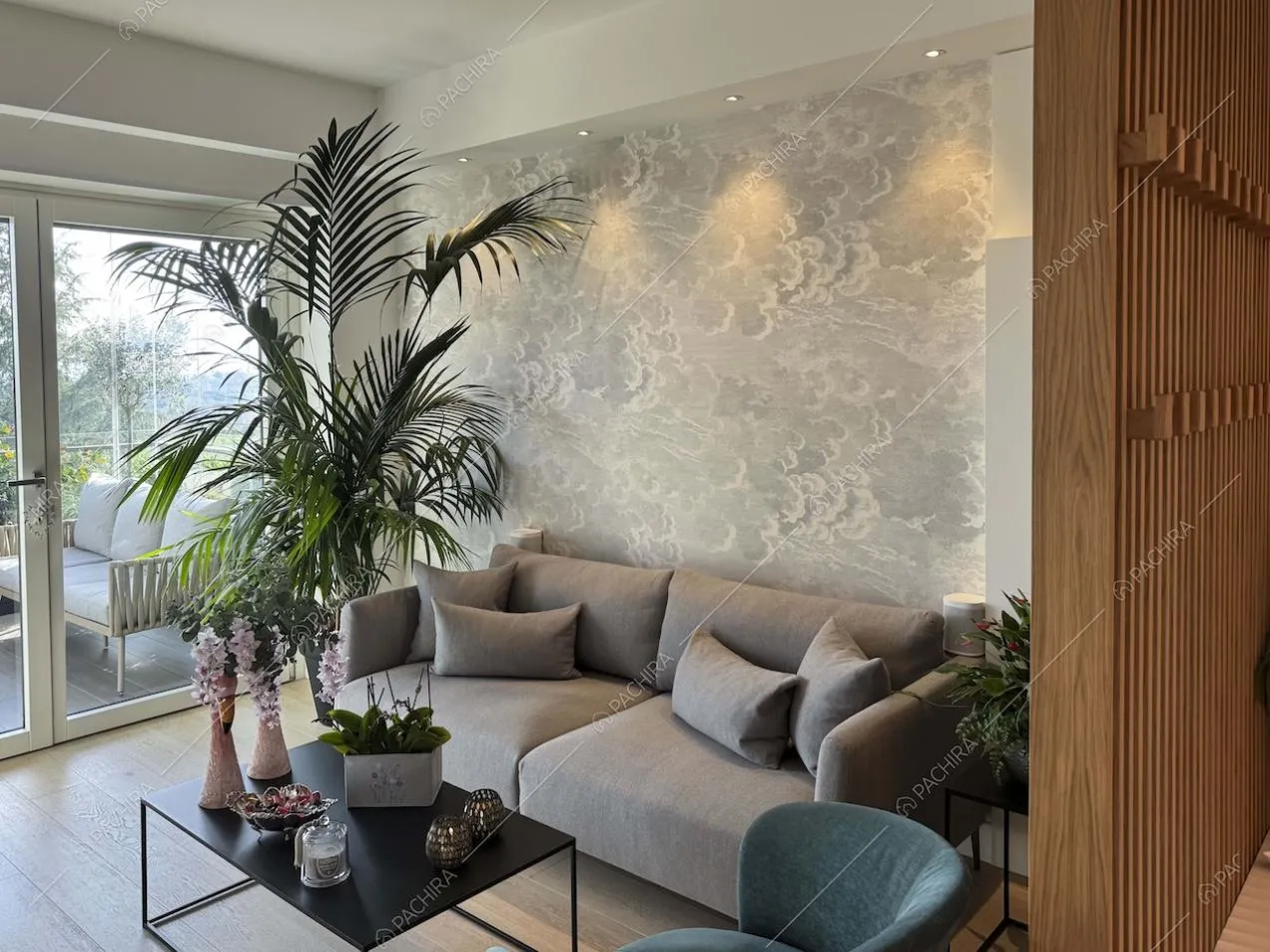 Salotto dell'appartamento Gesso, location in stile contemporaneo a Roma