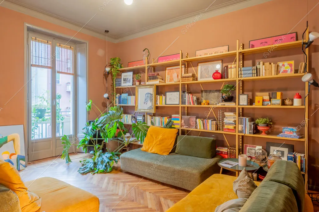 Salotto dell'appartamento Indo, location in stile contemporaneo a Milano