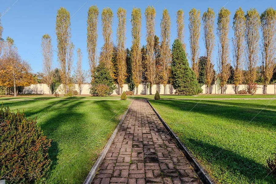 Vialetto della villa Mayon, location in stile moderno a Milano
