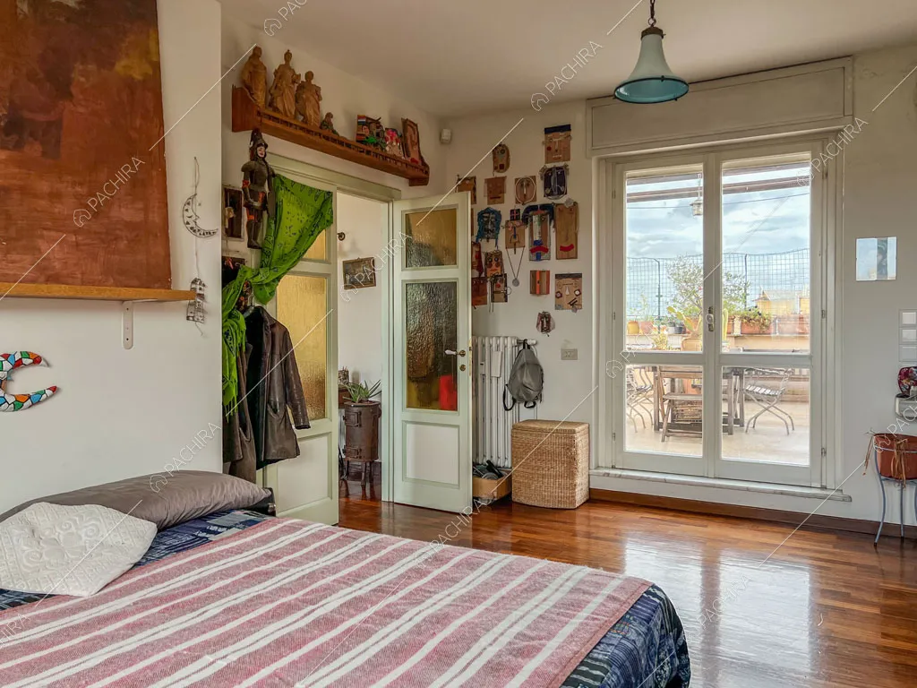 Camera da letto dell'appartamento Kuban, location in stile moderno a Roma