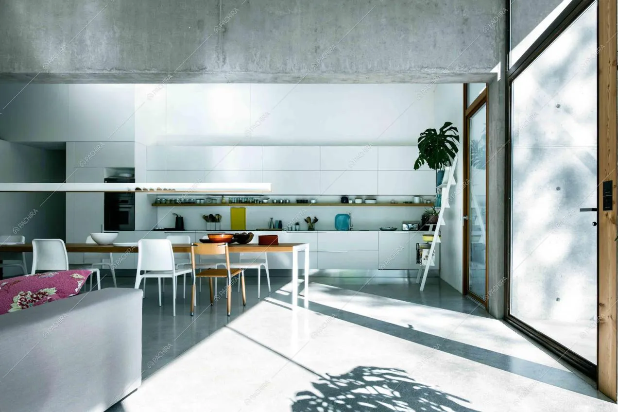 Vista sulla cucina a parete