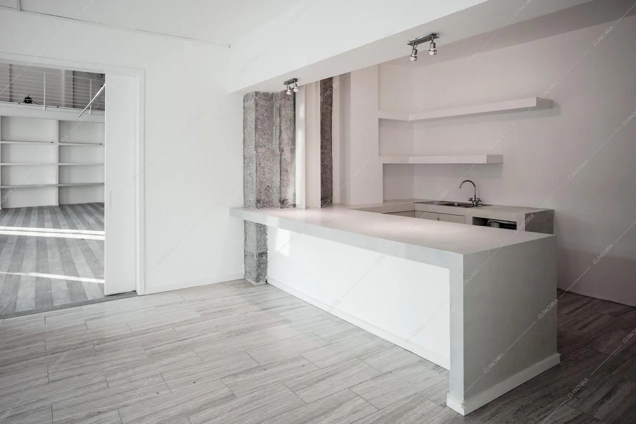 Vista della cucina a penisola