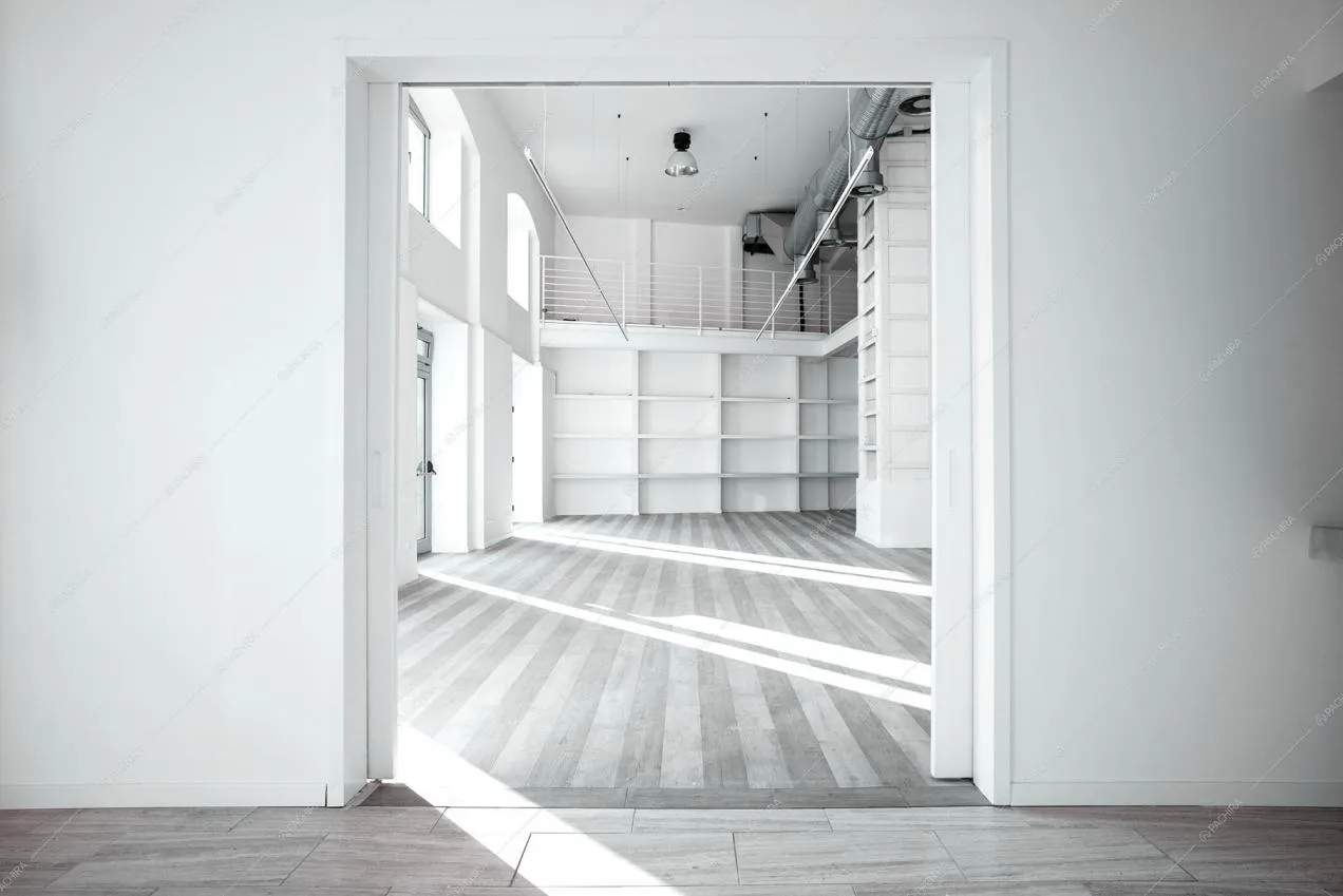 Vista dallo spazio principale, stile total white