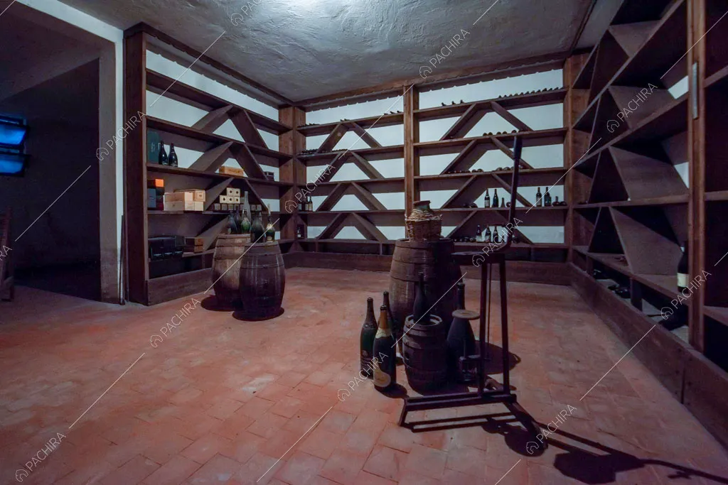 Grande cantina con pavimento in cotto